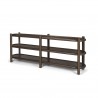 Mercana Romi Dark Brown Wood With 3 Shelves Oval Console Table