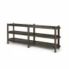 Mercana Romi Dark Brown Wood With 3 Shelves Oval Console Table - Mercana Romi Dark Brown Wood With 3 Shelves Oval Console Table