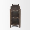 Mercana Romi Dark Brown Wood With 3 Shelves Oval Console Table Side