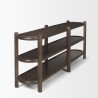 Mercana Romi Dark Brown Wood With 3 Shelves Oval Console Table