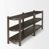 Mercana Romi Dark Brown Wood With 3 Shelves Oval Console Table - Mercana Romi Dark Brown Wood With 3 Shelves Oval Console Table