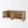 Mercana Heera Light Brown Diamond w/ Shelf Motif Sideboard Open - Mercana Heera Light Brown Diamond w/ Shelf Motif Sideboard Open