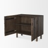 Mercana Heera Dark Brown Diamond Motif w/ Shelf Accent Cabinet  Open