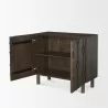 Mercana Heera Dark Brown Diamond Motif w/ Shelf Accent Cabinet  Open - Mercana Heera Dark Brown Diamond Motif w/ Shelf Accent Cabinet  Open
