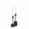 Mercana Petria Matte Black Textured Metal Taper Candle Holders - Mercana Petria Matte Black Textured Metal Taper Candle Holders