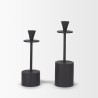 Mercana Petria Matte Black Textured Metal Taper Candle Holders 3