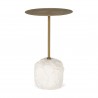 Mercana Rini Gold Metal and White Marble Accent Table 