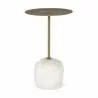Mercana Rini Gold Metal and White Marble Accent Table  - Mercana Rini Gold Metal and White Marble Accent Table 