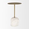Mercana Rini Gold Metal and White Marble Accent Table 2