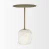 Mercana Rini Gold Metal and White Marble Accent Table 2 - Mercana Rini Gold Metal and White Marble Accent Table 2