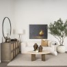 Mercana Rini Gold Metal and White Marble Accent Table