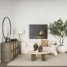 Mercana Rini Gold Metal and White Marble Accent Table - Mercana Rini Gold Metal and White Marble Accent Table