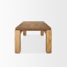 Mercana Sapphira Brown Wood Tapered Top Rectangular Dining Table Side