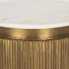 Mercana Satima White Marble With Gold Metal Round Fluted Accent Table