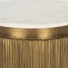 Mercana Satima White Marble With Gold Metal Round Fluted Accent Table - Mercana Satima White Marble With Gold Metal Round Fluted Accent Table