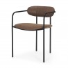 Mercana Parker Muted Brown Faux Leather With Black Metal Dining Chair 1