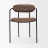 Mercana Parker Muted Brown Faux Leather With Black Metal Dining Chair Front