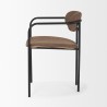 Mercana Parker Muted Brown Faux Leather With Black Metal Dining Chair Side