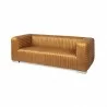 Mercana Ricciardo Cognac Leather Three Seater Sofa  Front - Mercana Ricciardo Cognac Leather Three Seater Sofa  Front