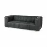 Mercana Ricciardo Black Leather Wrapped Three Seater Sofa - Mercana Ricciardo Black Leather Wrapped Three Seater Sofa
