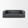 Mercana Ricciardo Black Leather Wrapped Three Seater Sofa Front