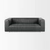 Mercana Ricciardo Black Leather Wrapped Three Seater Sofa Front - Mercana Ricciardo Black Leather Wrapped Three Seater Sofa Front