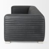 Mercana Ricciardo Black Leather Wrapped Three Seater Sofa Side