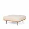 Mercana Shae Brown Wood With Oatmeal Fabric Ottoman 1