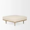 Mercana Shae Brown Wood With Oatmeal Fabric Ottoman 2 - Mercana Shae Brown Wood With Oatmeal Fabric Ottoman 2