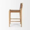 Mercana Shane Brown Wood With Woven Brown Leather Counter Stool Side - Mercana Shane Brown Wood With Woven Brown Leather Counter Stool Side