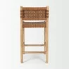 Mercana Shane Brown Wood With Woven Brown Leather Counter Stool Back - Mercana Shane Brown Wood With Woven Brown Leather Counter Stool Back