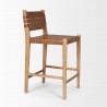 Mercana Shane Brown Wood With Woven Brown Leather Counter Stool Other Side
