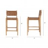Mercana Shane Brown Wood With Woven Brown Leather Counter Stool 2