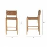 Mercana Shane Brown Wood With Woven Brown Leather Counter Stool 2 - Mercana Shane Brown Wood With Woven Brown Leather Counter Stool 2