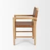 Mercana Shane Brown Wood With Woven Brown Leather Dining Armchair Side - Mercana Shane Brown Wood With Woven Brown Leather Dining Armchair Side