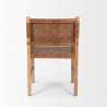 Mercana Shane Brown Wood With Woven Brown Leather Dining Armchair Back