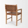 Mercana Shane Brown Wood With Woven Brown Leather Dining Armchair 1