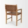 Mercana Shane Brown Wood With Woven Brown Leather Dining Armchair 1 - Mercana Shane Brown Wood With Woven Brown Leather Dining Armchair 1
