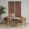 Mercana Shane Brown Wood With Woven Brown Leather Dining Armchair