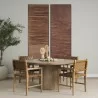 Mercana Shane Brown Wood With Woven Brown Leather Dining Armchair - Mercana Shane Brown Wood With Woven Brown Leather Dining Armchair