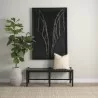 Mercana Shane Black Wood With Woven Black Leather Bench - Mercana Shane Black Wood With Woven Black Leather Bench
