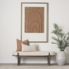 Mercana Sohan Dark Brown Elm Wood With Oatmeal Fabric Bench