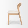 Mercana Nobu Oak Wood With Cream Fabric Open Back Dining Chair Side