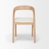 Mercana Nobu Oak Wood With Cream Fabric Open Back Dining Chair