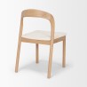 Mercana Nobu Oak Wood With Cream Fabric Open Back Dining Chair Back