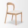Mercana Nobu Oak Wood With Cream Fabric Open Back Dining Chair