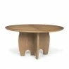 Mercana Sonomi Brown Solid Rubber Wood With Round Oak Tabletop Dining Table - Mercana Sonomi Brown Solid Rubber Wood With Round Oak Tabletop Dining Table