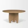 Mercana Sonomi Brown Solid Rubber Wood With Round Oak Tabletop Dining Table 3 - Mercana Sonomi Brown Solid Rubber Wood With Round Oak Tabletop Dining Table 3