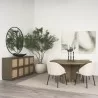Mercana Sonomi Brown Solid Rubber Wood With Round Oak Tabletop Dining Table - Mercana Sonomi Brown Solid Rubber Wood With Round Oak Tabletop Dining Table