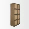 Mercana Sina Brown Oak Wood With Natural Rattan 2 Door Curio Cabinet Side - Mercana Sina Brown Oak Wood With Natural Rattan 2 Door Curio Cabinet Side